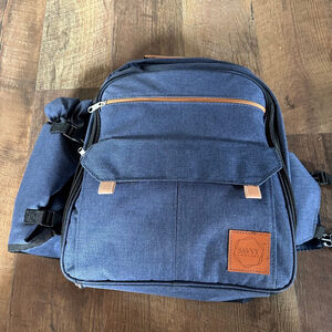 Savvy Comfort Blue Picnic Backpack with Tan Accents - One Size